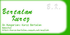 bertalan kurcz business card